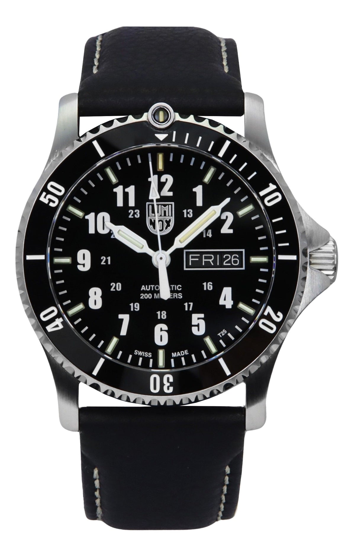 Luminox Sport Timer lederen band blauwe wijzerplaat automatisch duiker XS.0921 200M herenhorloge