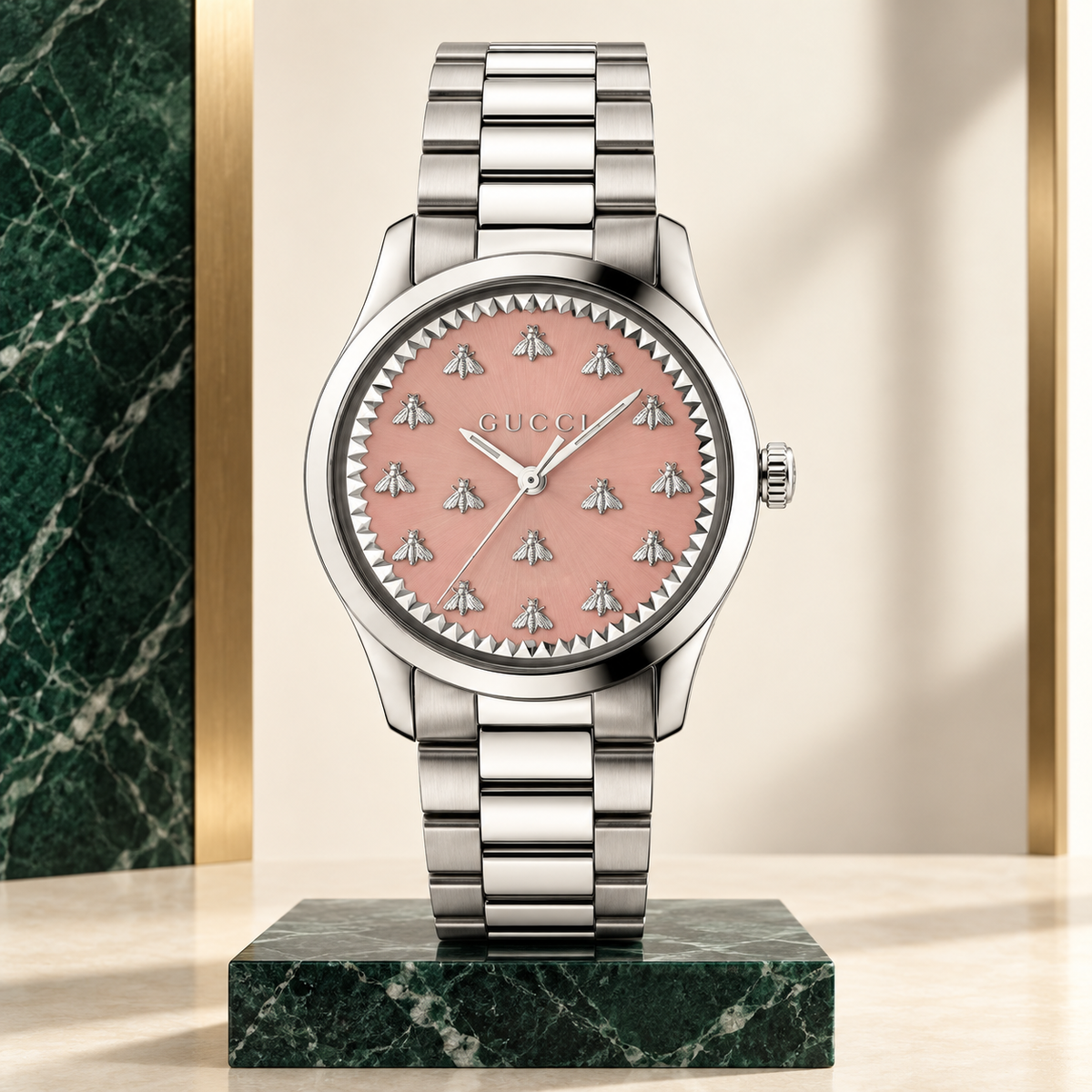 Gucci G-Timeless YA1264188 pink Multi-Bee watch hero view