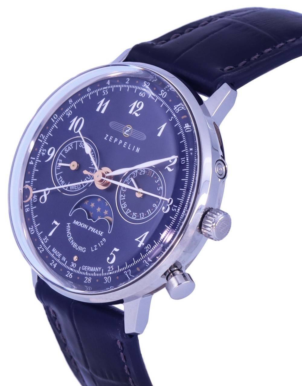 Zeppelin LZ129 Hindenburg Moonphase Blue Dial Quartz 7037-3 70373 Women's Watch