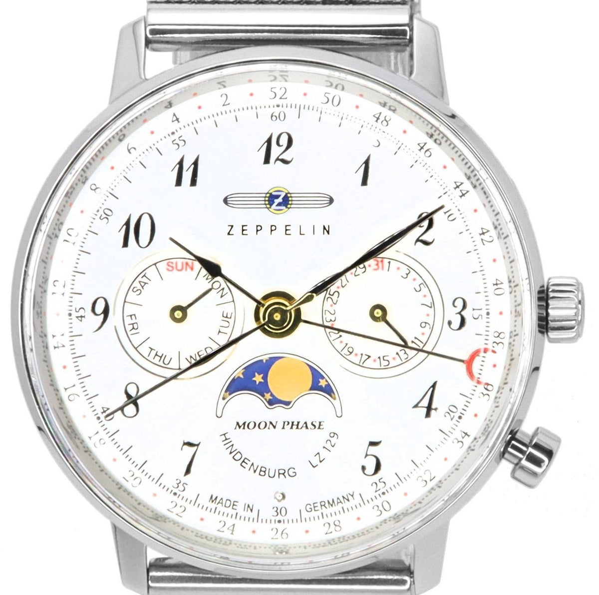 Zeppelin LZ129 Hindenburg Moonphase Silver Dial Quartz 7037M1 Women's Watch
