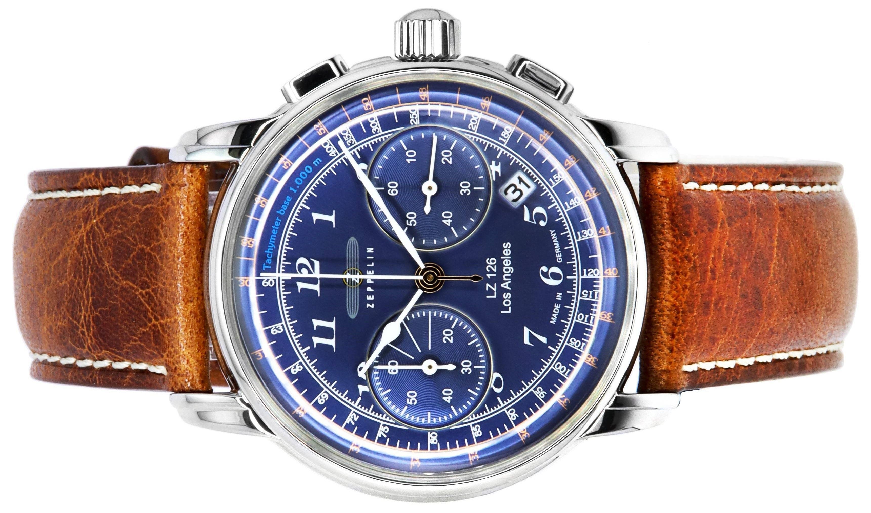 Zeppelin LZ126 Los Angeles Chronograph Blue Dial Quartz Z76143 Men's Watch