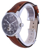Zeppelin LZ127 Graf Open Heart Leather Automatic 7666-4 76664 Men's Watch