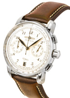 Zeppelin 100 Jahre Chronograph Leather Strap Beige Dial Quartz 76746 Men's Watch