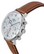 Zeppelin LZ129 Hindenburg Chronograph Herrenuhr mit braunem Lederarmband, beigem Zifferblatt und Solarfunktion 80865N