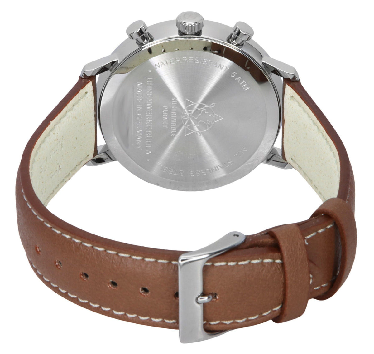 Zeppelin LZ129 Hindenburg Chronograph Brown Leather Strap Beige Dial Solar 80865N Men's Watch