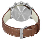Zeppelin LZ129 Hindenburg Chronograph Herrenuhr mit braunem Lederarmband, beigem Zifferblatt und Solarfunktion 80865N