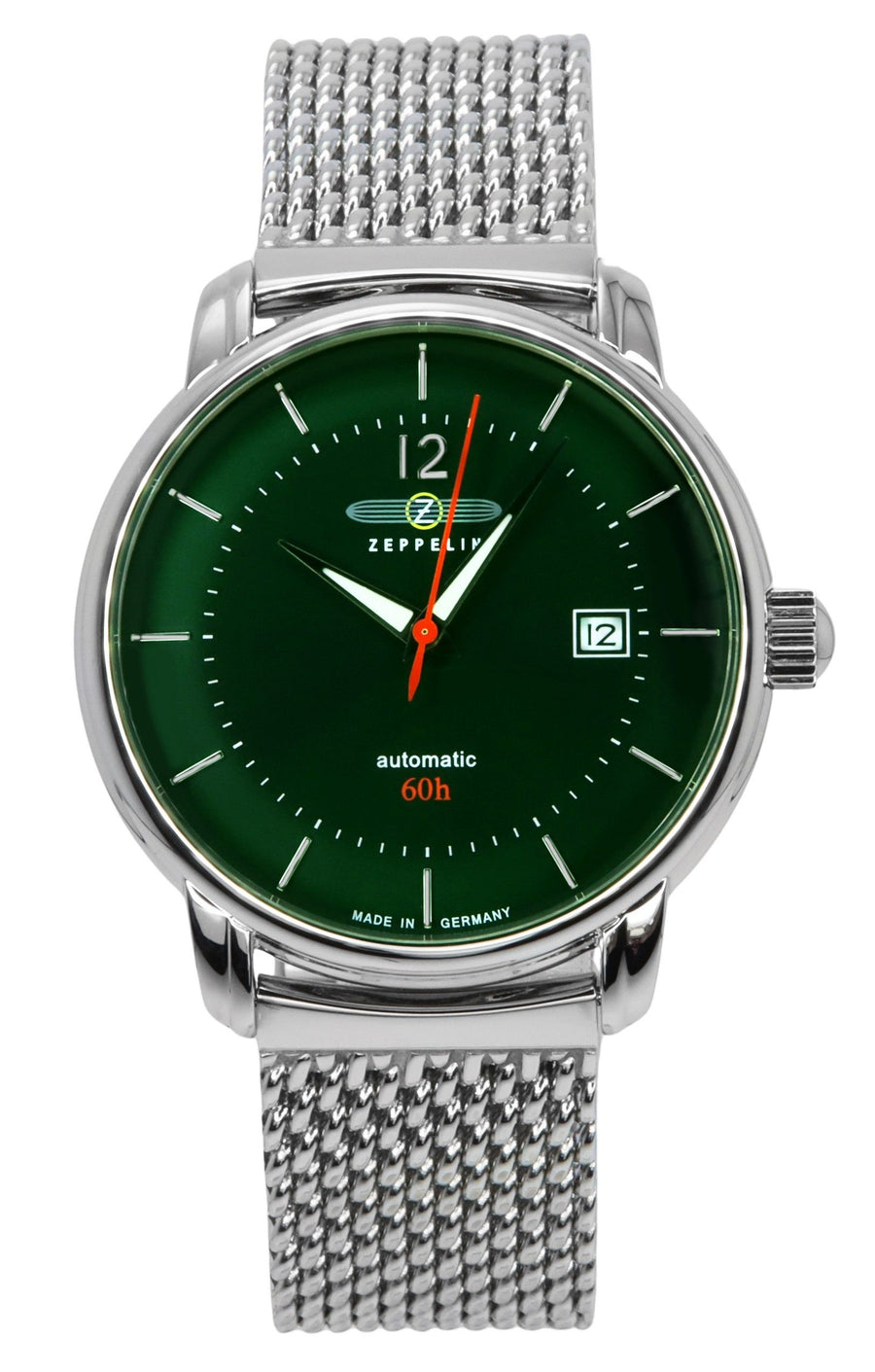 Zeppelin LZ120 Bodensee Edelstahl Grünes Zifferblatt Automatik 8160M4 Herrenuhr