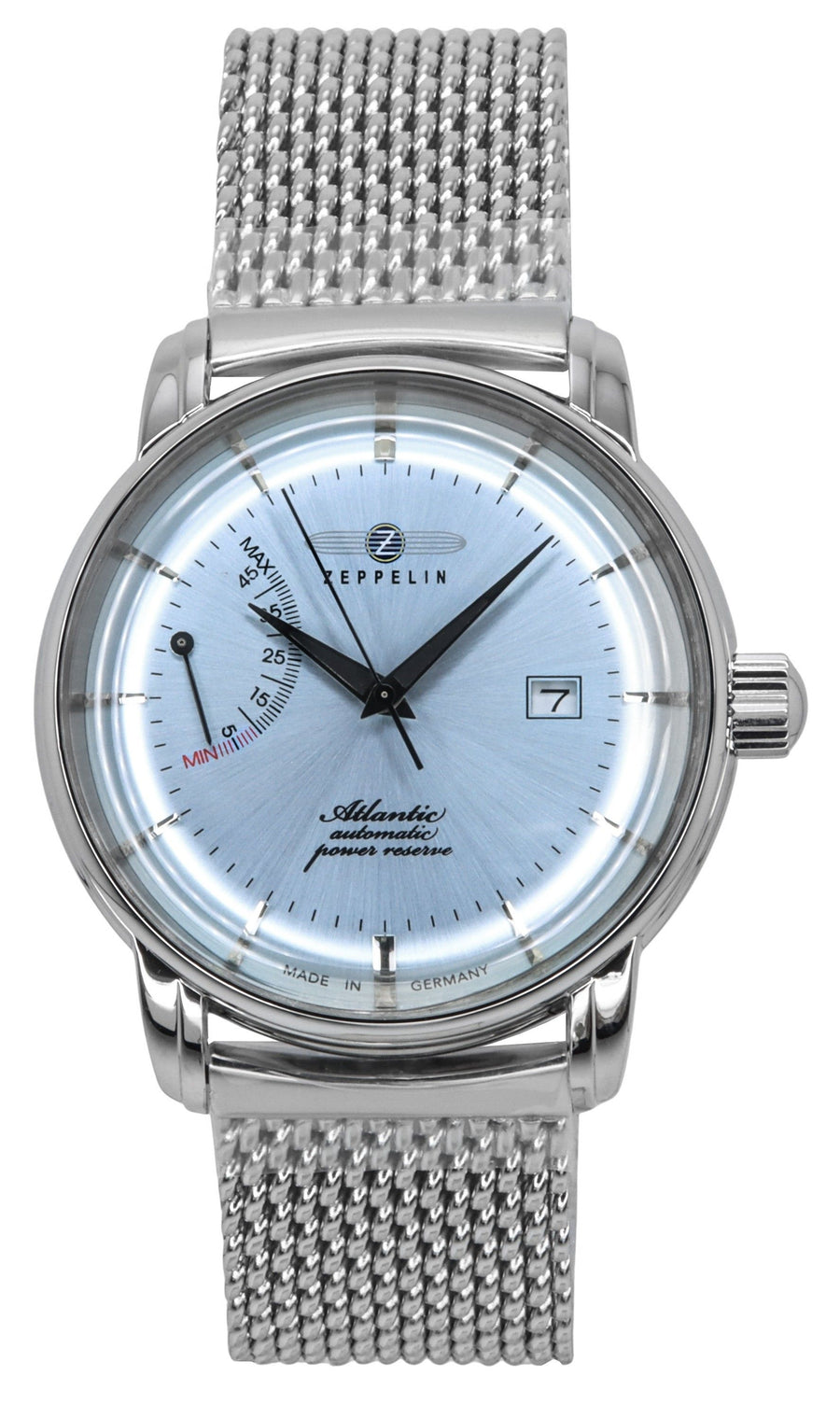 Zeppelin Atlantic Edelstahl Ice Blue Zifferblatt Automatik 8462M6 Herrenuhr