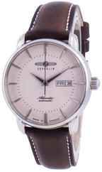 Zeppelin Atlantic Beige Zifferblatt Lederarmband Automatik 8466-5 84665 Herrenuhr
