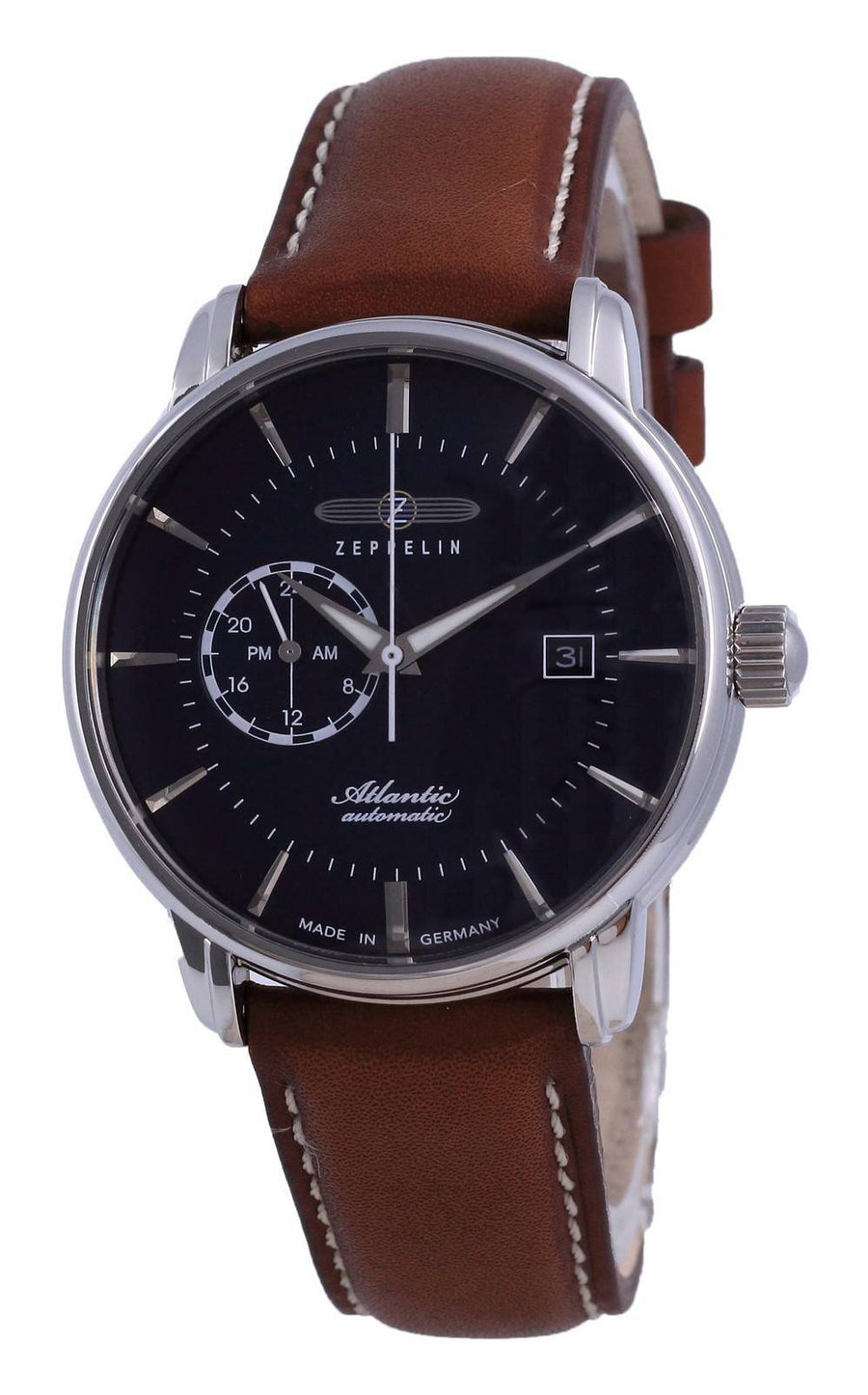 Zeppelin Atlantic Blue Dial Leather Automatic 8470-3 84703 Herrenuhr
