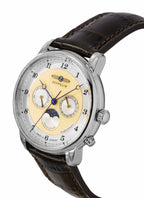 Zeppelin Friedrichshafen Braunes Lederarmband Goldenes Zifferblatt Quarz 85365 Herrenuhr