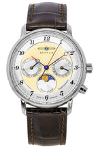 Zeppelin Friedrichshafen Lederarmband Goldfarbenes Zifferblatt Quarz 85375 Damenuhr