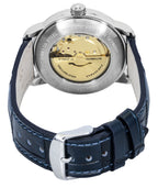 Zeppelin Friedrichshafen Blaue Lederarmband Automatikuhr mit blauem Zifferblatt für Herren 85623