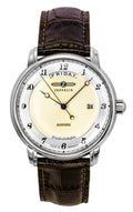 Zeppelin Friedrichshafen Brown Leather Strap Gold Dial Automatic 85625 Men's Watch