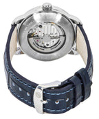 Zeppelin Friedrichshafen Leather Strap Blue Open Heart Dial Automatic 85663 Men's Watch