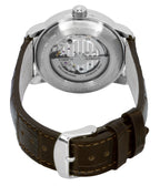 Zeppelin Friedrichshafen Braunes Lederarmband Offenes Herz Goldfarbenes Zifferblatt Automatikuhr 85665 Herrenuhr