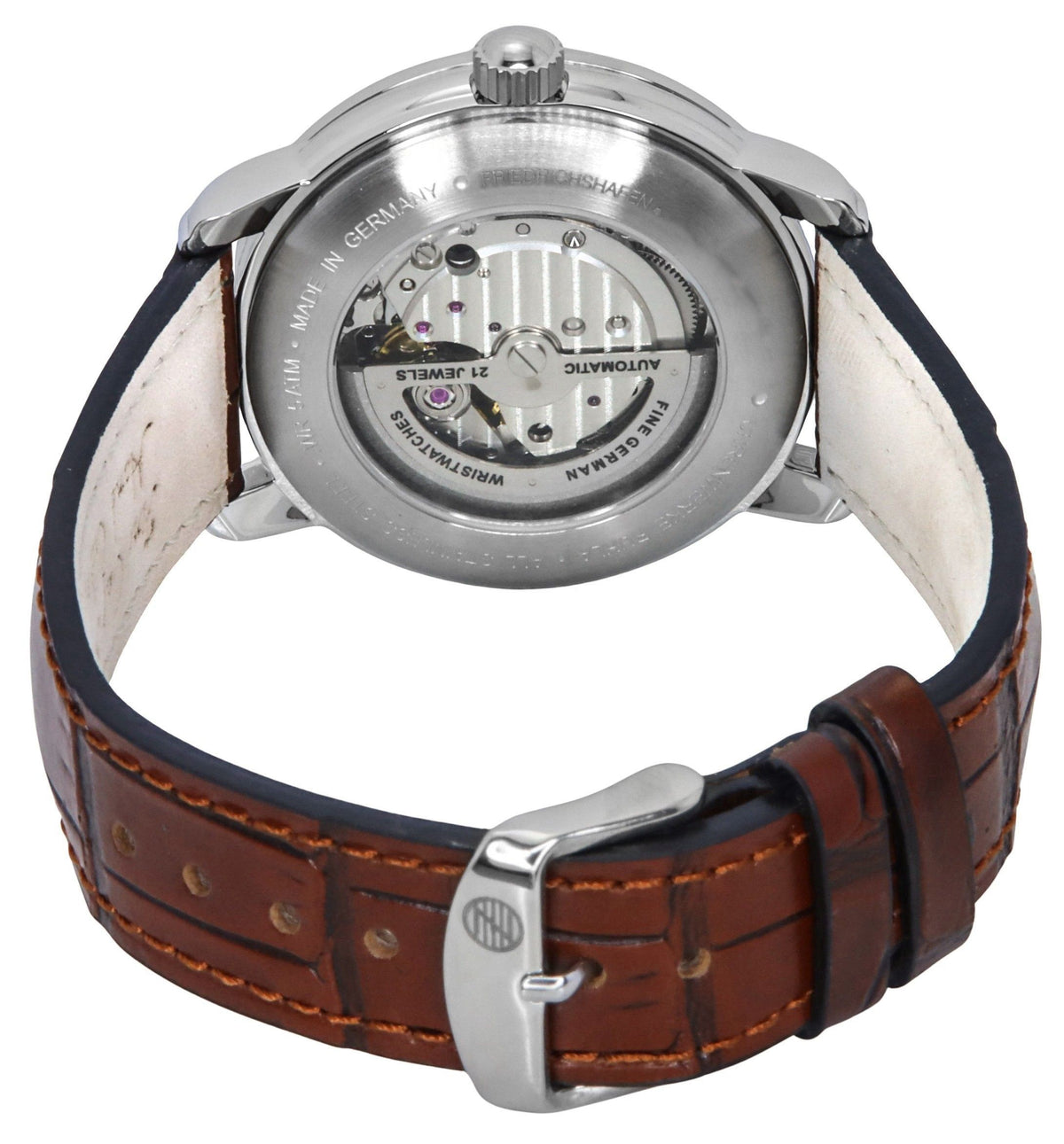 Zeppelin Friedrichshafen Leather Strap White Dial Automatic 85681 Men's Watch