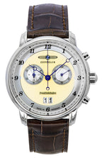 Zeppelin Friedrichshafen Chronograph Lederarmband Gold Zifferblatt Quarz 85845 Herrenuhr