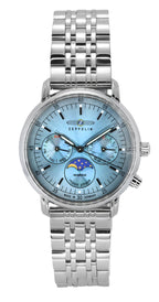 Zeppelin LZ14 Marine Moonphase Stainless Steel Ice Blue Dial Quartz 8637M3 Women's Watch