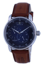 Zeppelin New Captain's Line Blaues Zifferblatt Lederarmband Automatikuhr 8662-3 86623 Herrenuhr
