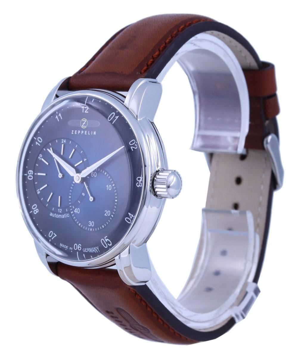 Zeppelin New Captain's Line Blue Dial Leather Strap Automatic 8662-3 86623 Men's Watch