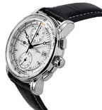 Zeppelin 100 Jahre Chronograph Lederarmband Silbernes Zifferblatt Quarz 86701 Herrenuhr