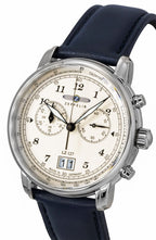 Zeppelin LZ127 Chronograph Veganes Lederarmband Beiges Zifferblatt Quarz  86841 Herrenuhr