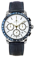 Zeppelin New York Chronograph Lederarmband Weißes Zifferblatt Quarz 88781 Herrenuhr