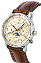 Zeppelin Mediterranee Mondphase Lederarmband Champagnerfarbenes Zifferblatt Quarz 96375 Herrenuhr