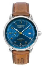 Zeppelin Mediterranee Lederarmband Blaues Zifferblatt Automatik 96683 Herrenuhr