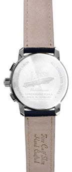 Zeppelin Mediterranee Chronograph Lederarmband Blaues Zifferblatt Quarz 96703 Herrenuhr