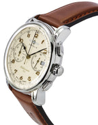 Zeppelin Mediterranee Chronograph Leather Strap Beige Dial Quartz 96705 Men's Watch