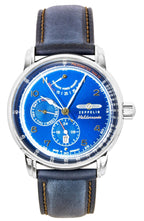 Zeppelin Mediterranee Leather Strap Blue Dial Automatic 96903 Men's Watch