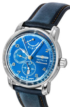 Zeppelin Mediterranee Leather Strap Blue Dial Automatic 96903 Men's Watch
