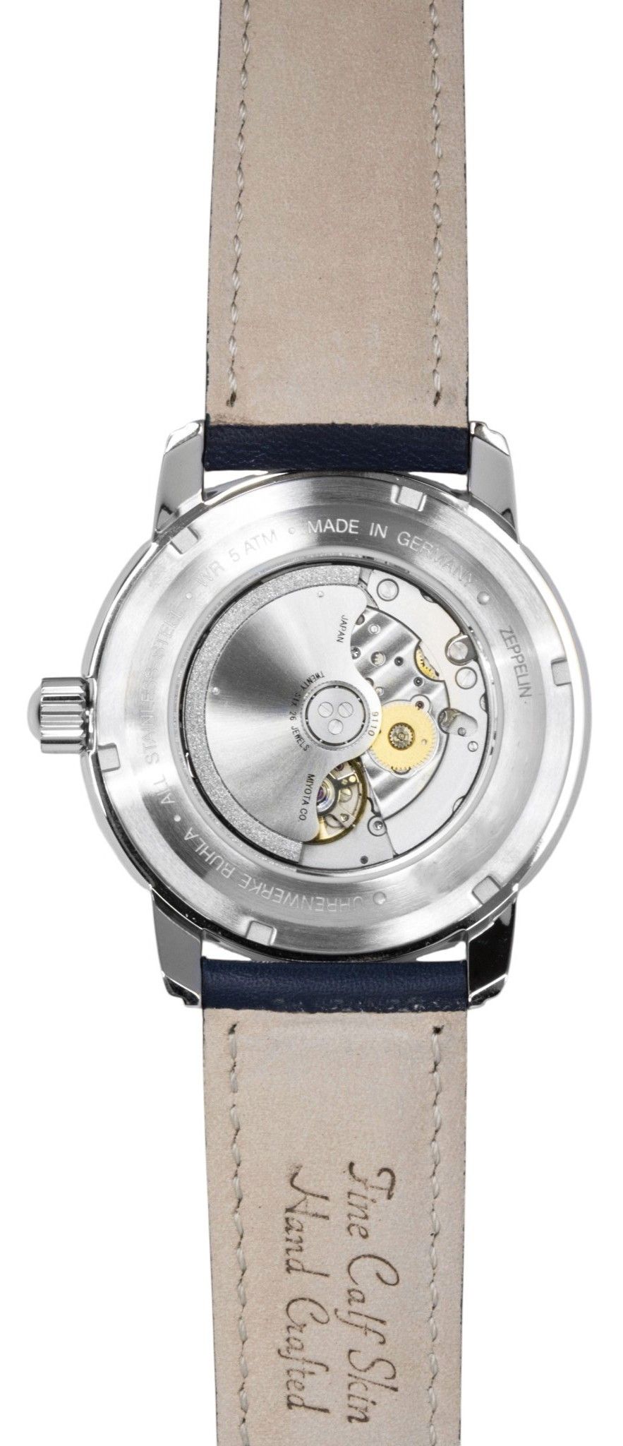 Zeppelin Mediterranee lederen band blauwe wijzerplaat automatisch 96903 herenhorloge