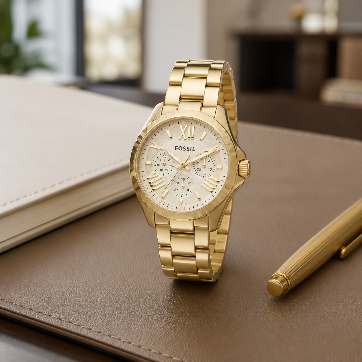 Fossil AM4510 women's watch - executive desk view