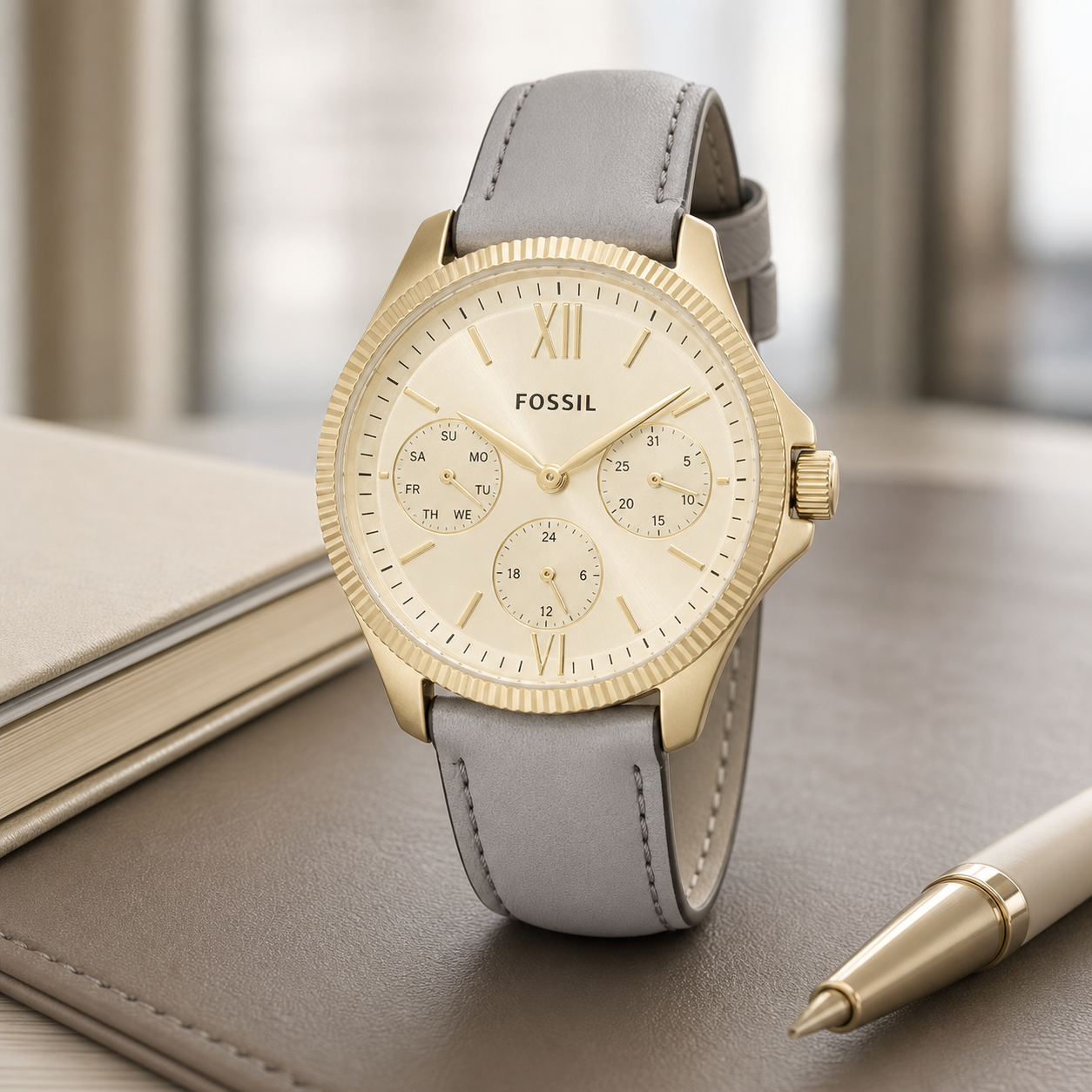 Fossil AM4529 women's watch - executive desk view