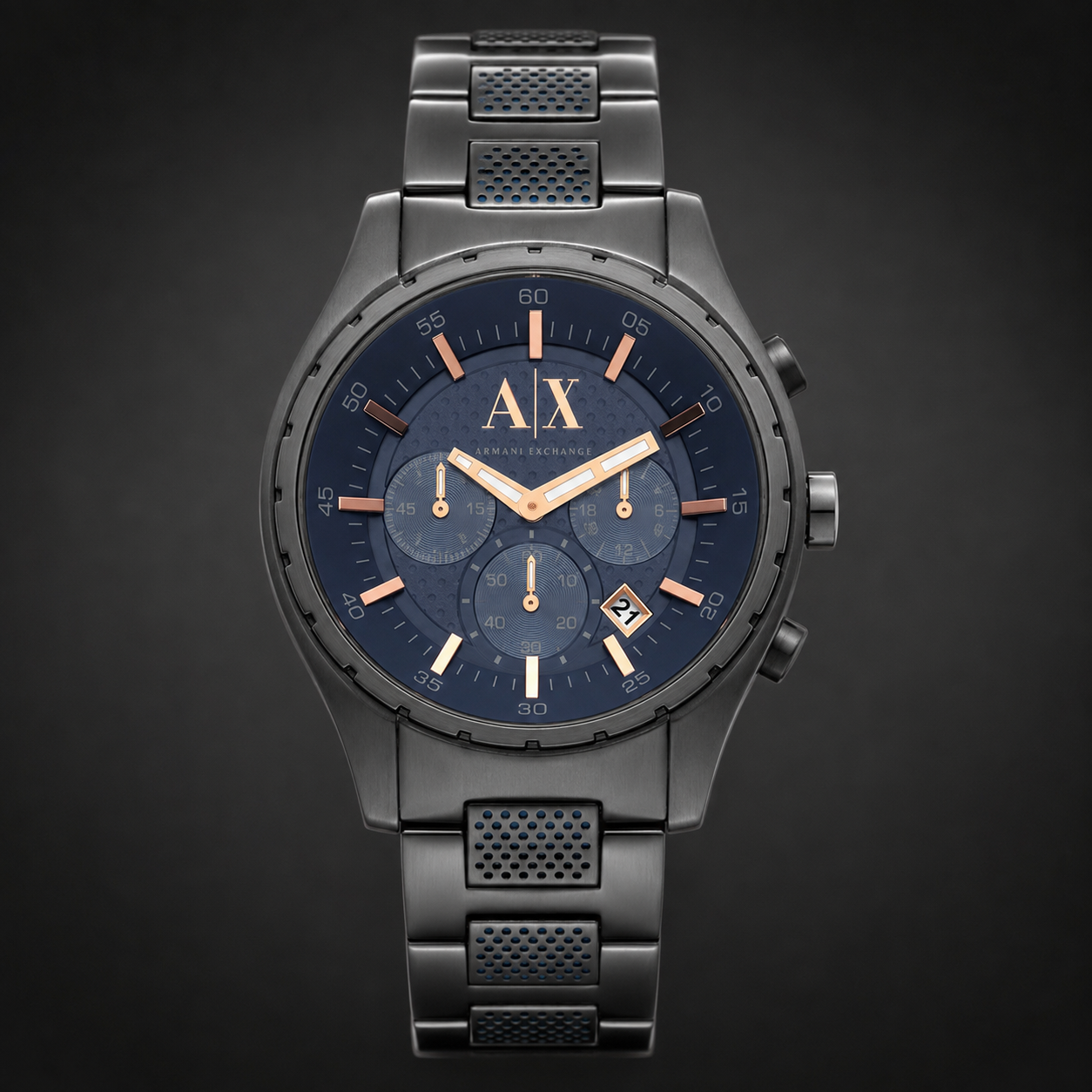 Armani Exchange AX1166 men's navy chronograph front view