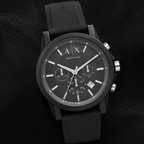 Armani Exchange AX1326 charcoal chronograph dial macro