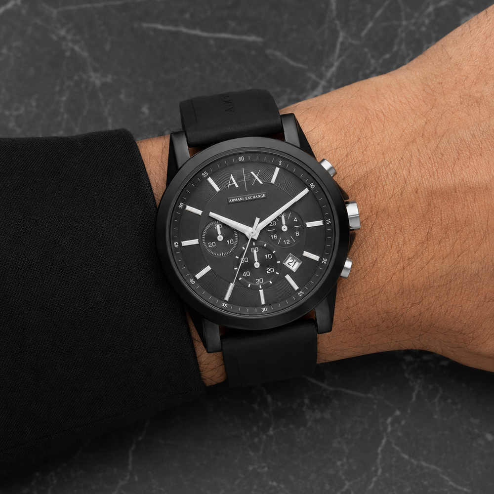 Armani Exchange AX1326 Men's Chronograph Watch – Black/Charcoal, 44mm