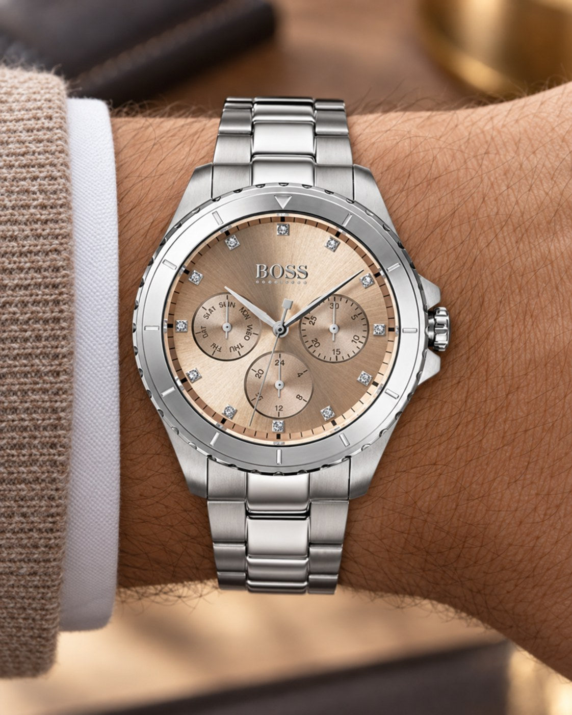 BOSS watch 1502444 worn on wrist