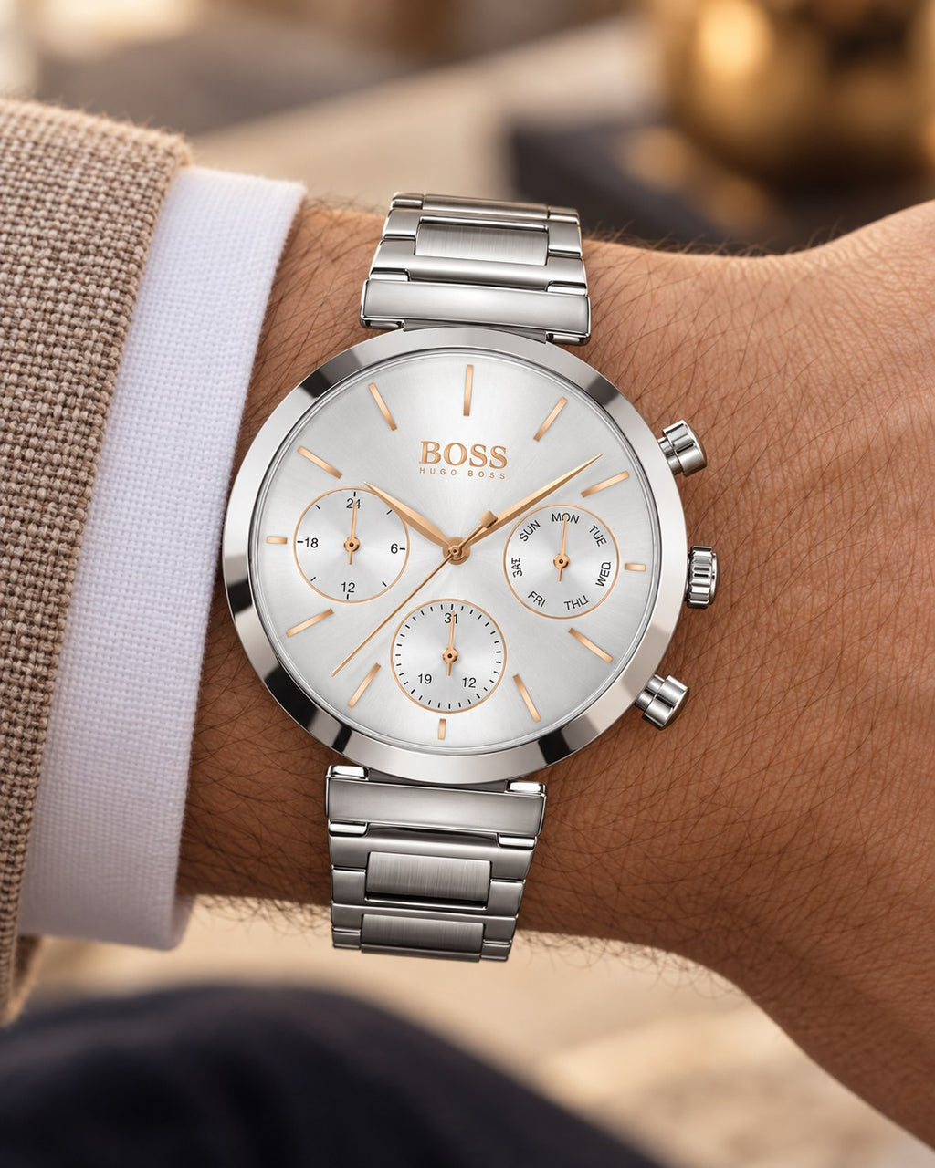 BOSS watch 1502530 worn on wrist