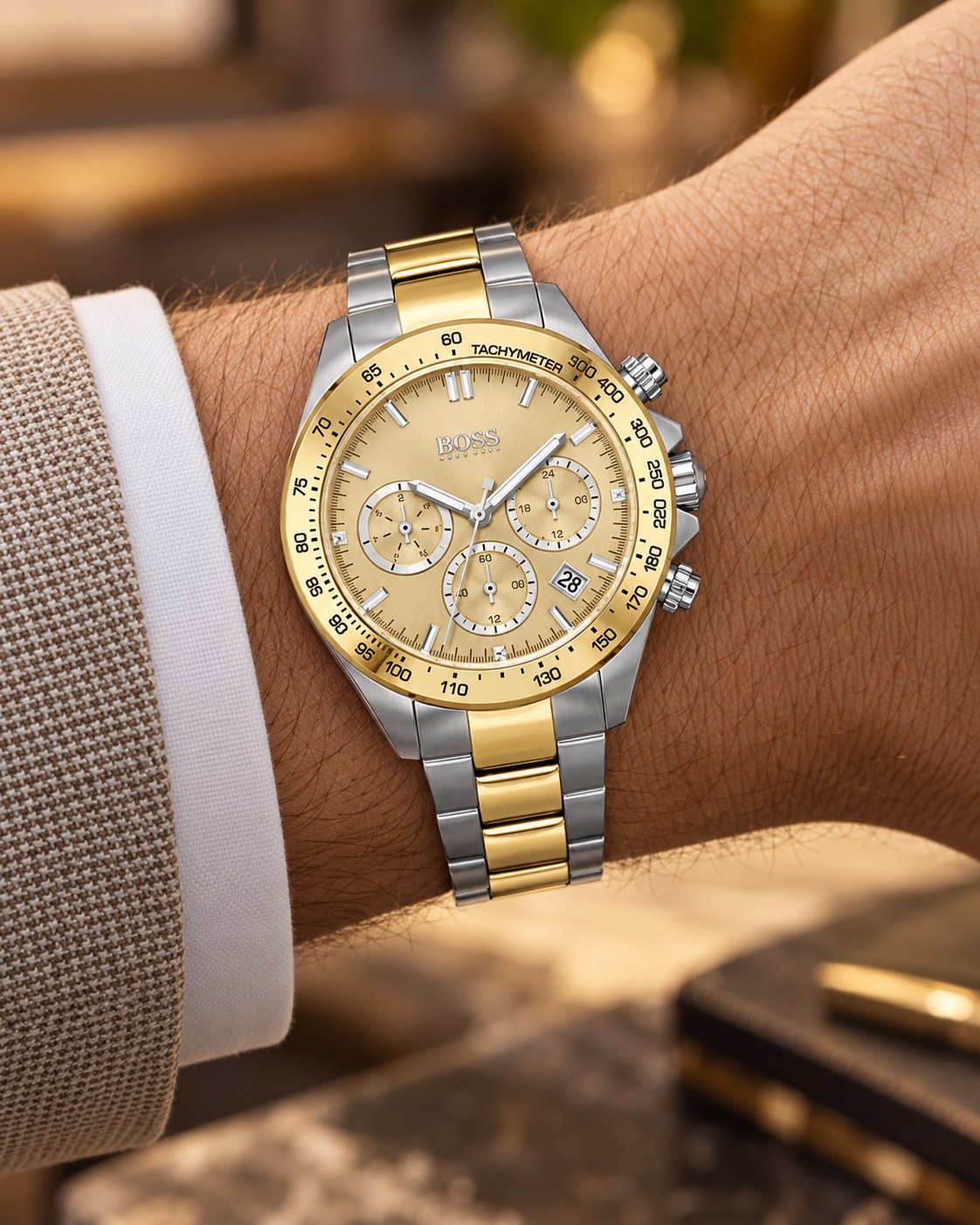 BOSS watch 1502618 worn on wrist