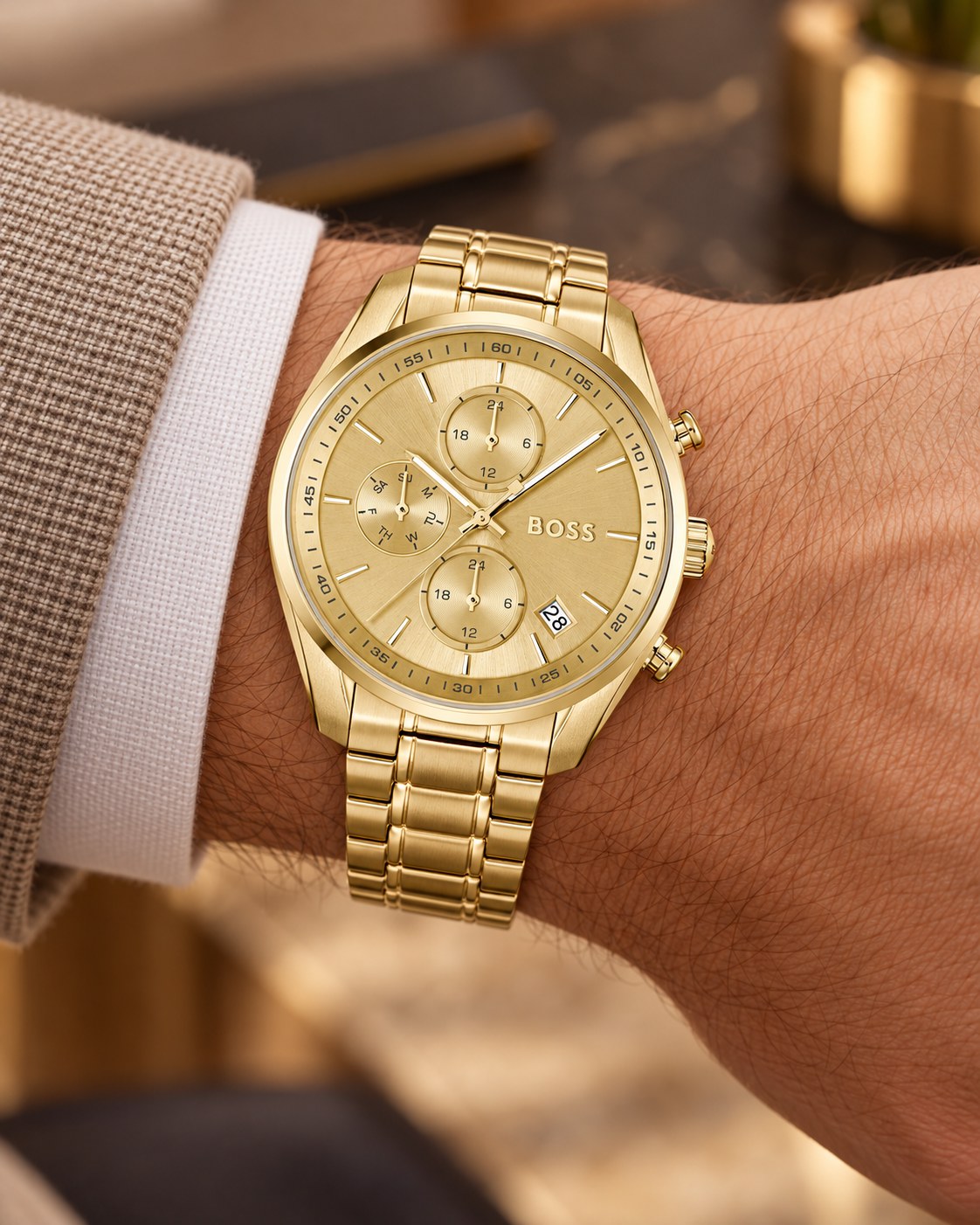 BOSS watch 1502768 worn on wrist