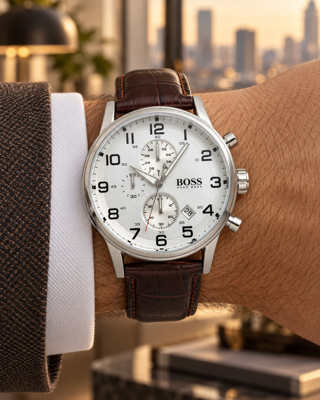 BOSS watch 1512447 worn on wrist