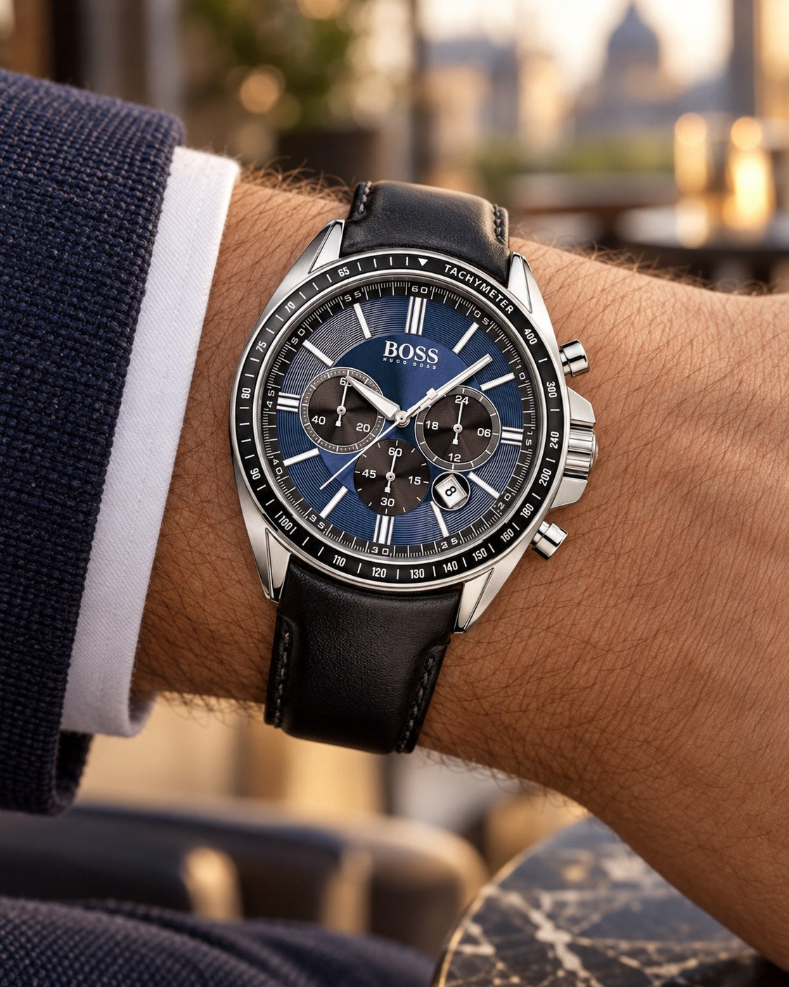BOSS watch 1513077 worn on wrist