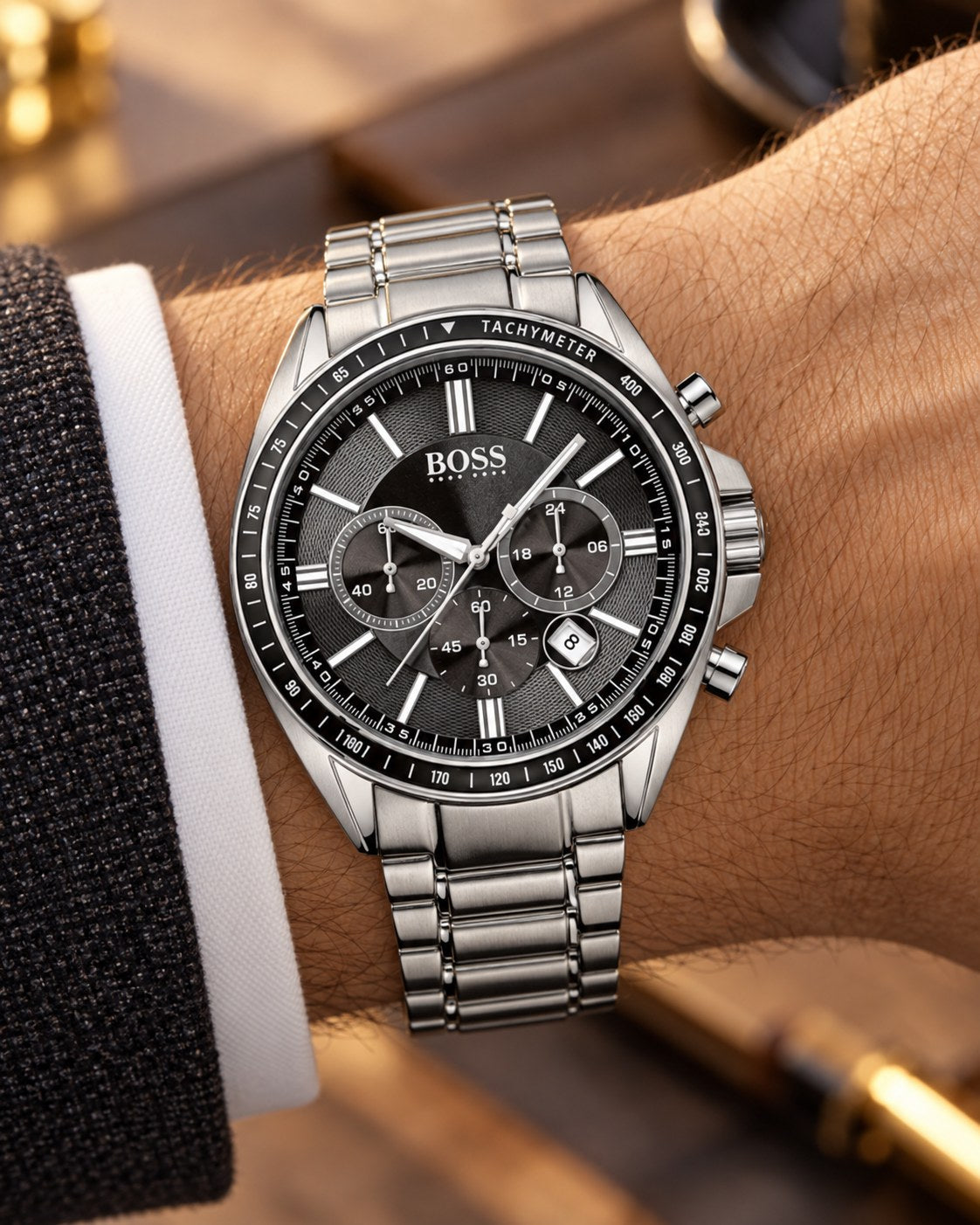 BOSS watch 1513080 worn on wrist