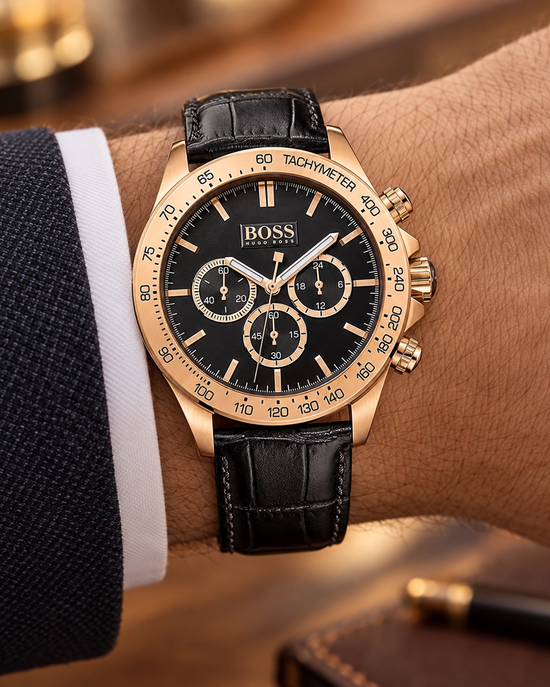 BOSS watch 1513179 worn on wrist