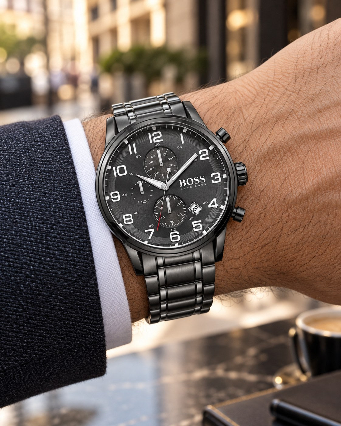 BOSS watch 1513180 worn on wrist