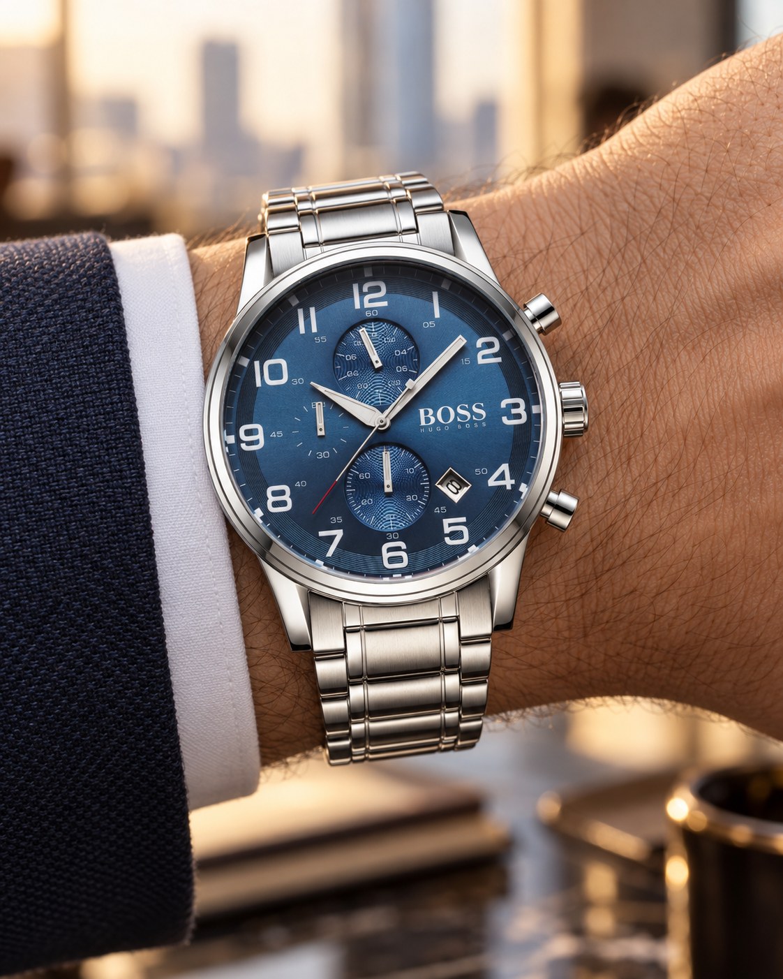 BOSS watch 1513183 worn on wrist
